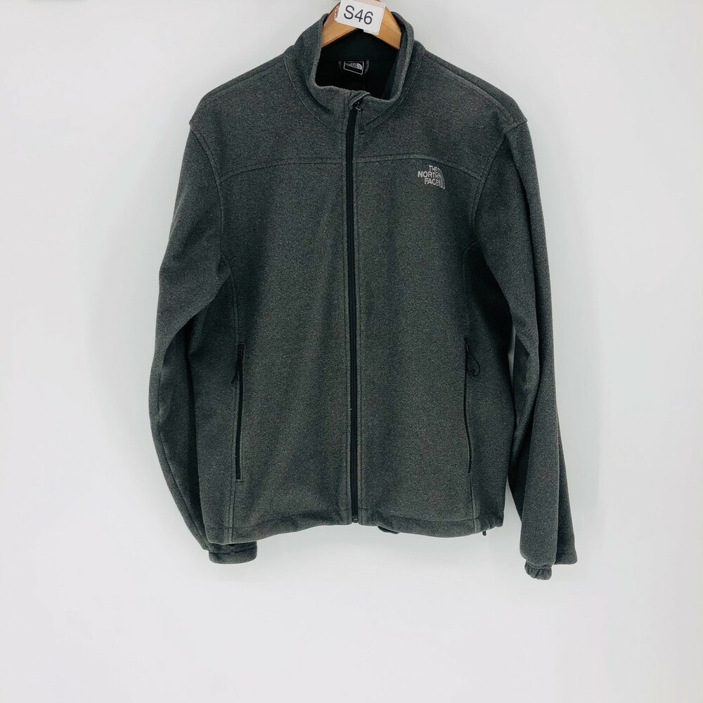 The North Face Men Gray Polyester Long Sleeve Full Zip Soft Shell Jacket Size M